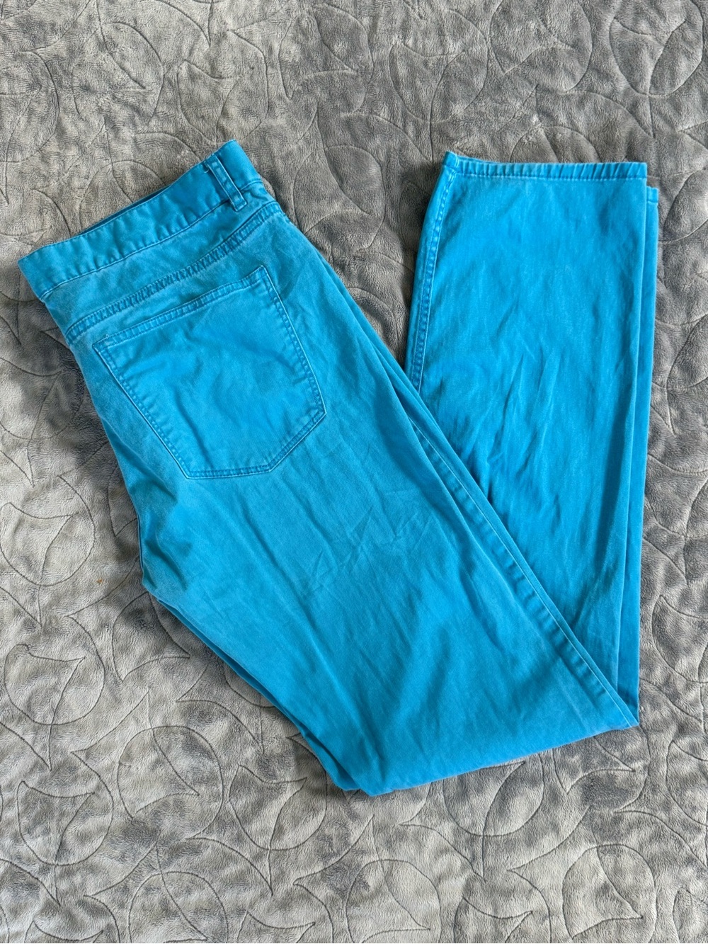 H&M Teal Blue Slim Button-Fly Pants